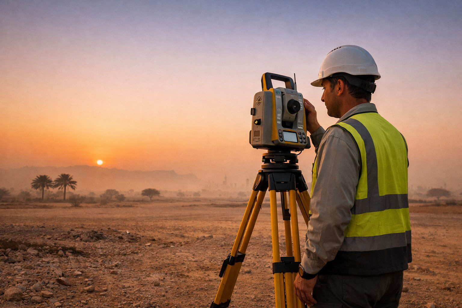 Surveyor at dawn
