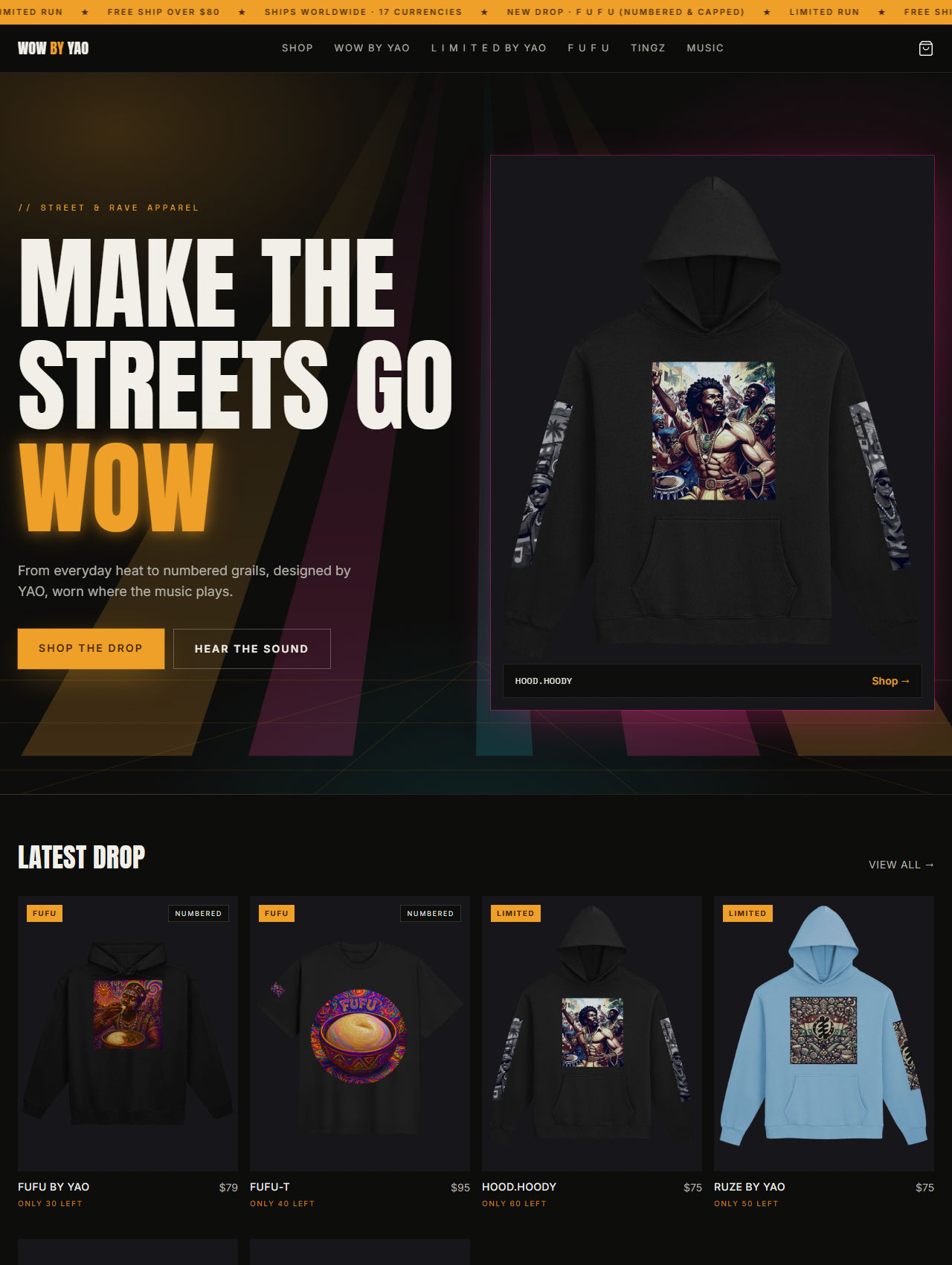 WOW the Streets live storefront